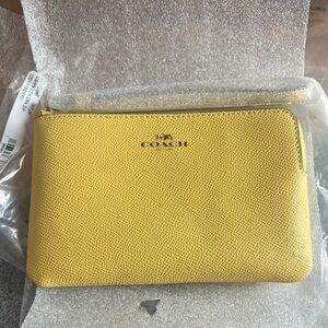 Coach Mustard Leather Clutch